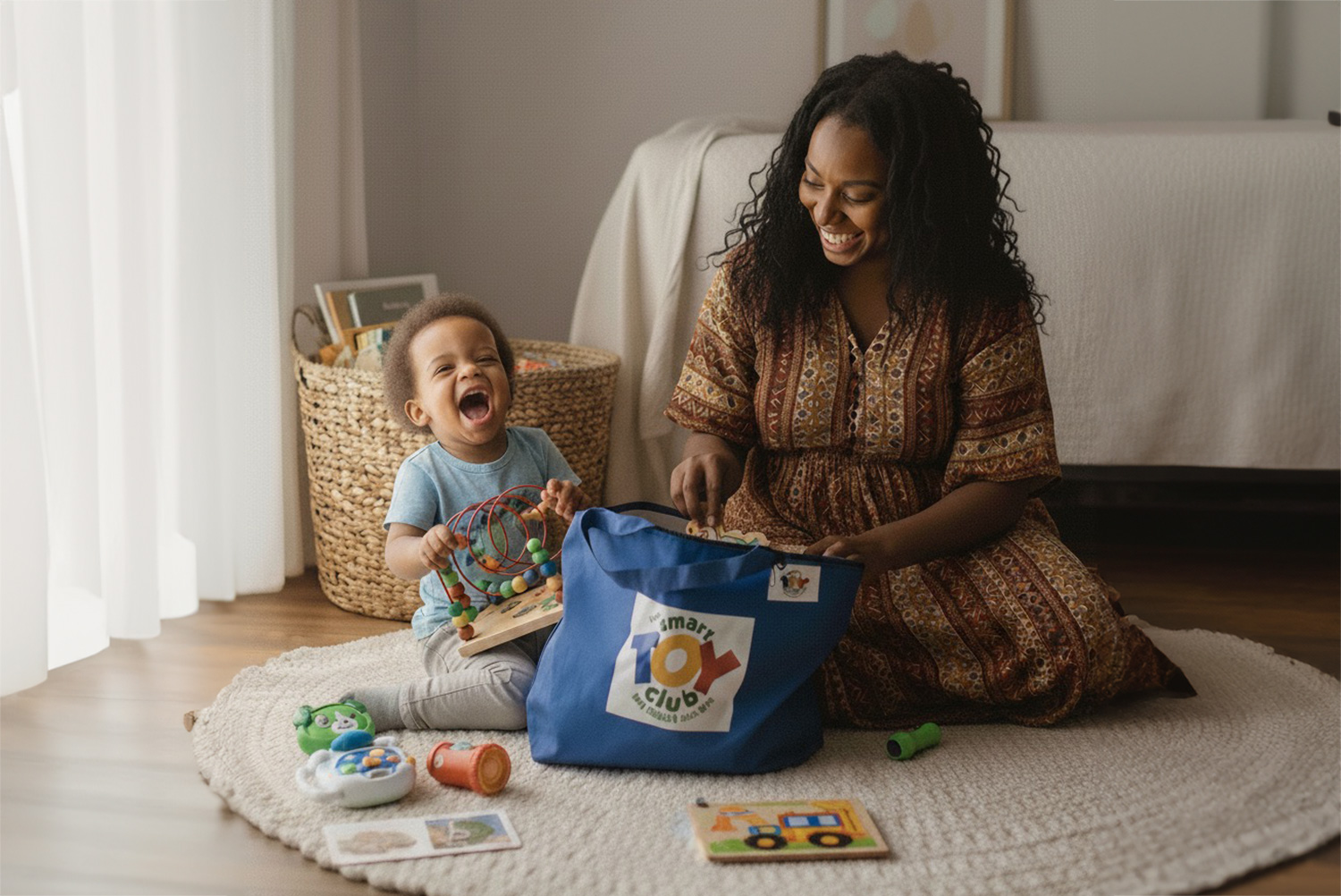 Picture of a family enjoying the Smart Toy Club bag